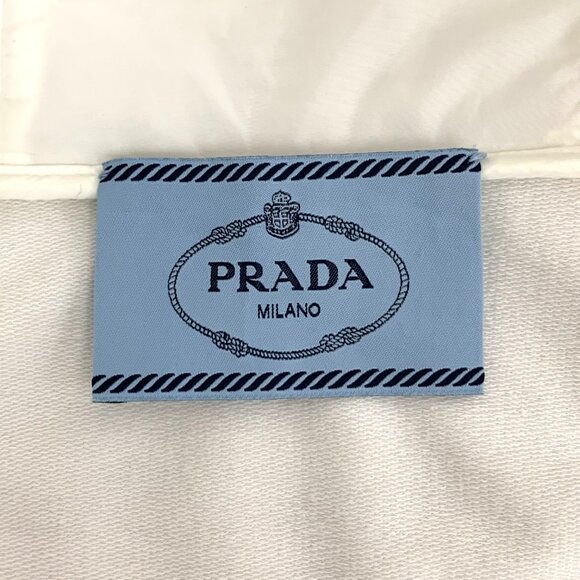 Prada White side-striped cotton hooded long-sleeve casual tracksuit - Picture 6 of 9
